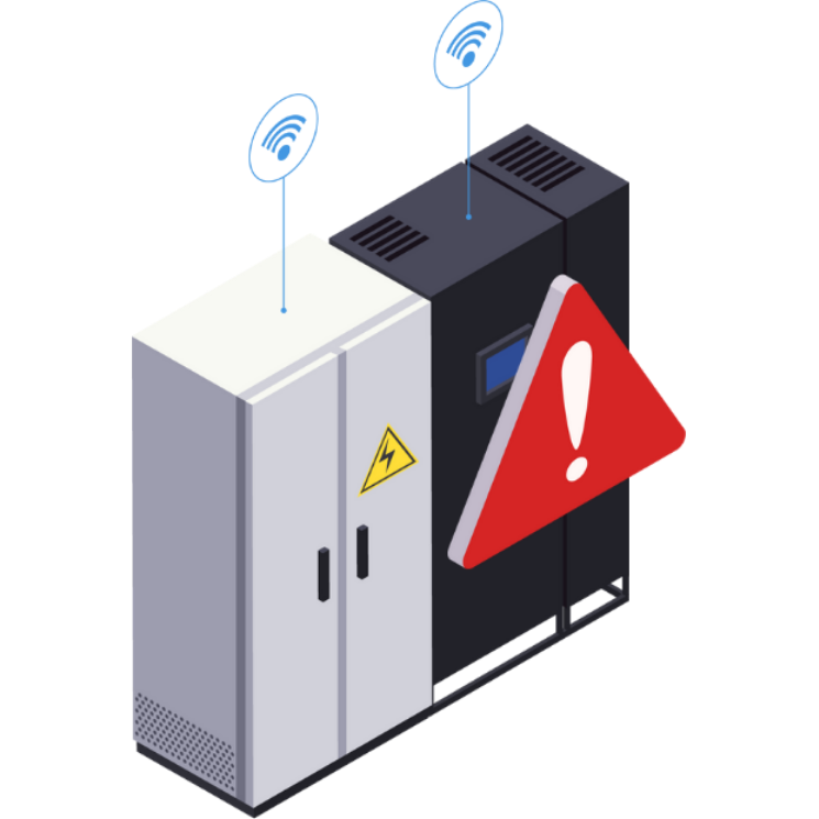 設備管理の対象機器がインターネットに接続されている図